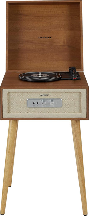 Crosley CR6235A-NA Rohe Record Player, Natural | 3-Speed Turntable, Bluetooth In / Out, Built-in Full-Range Stereo Speakers, Aux Input