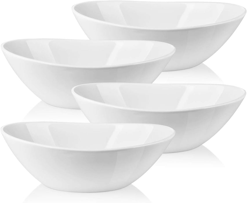 36 OZ Porcelain Serving Bowls for Wedding Décor, Good Size for Dinner Party, Set of 4