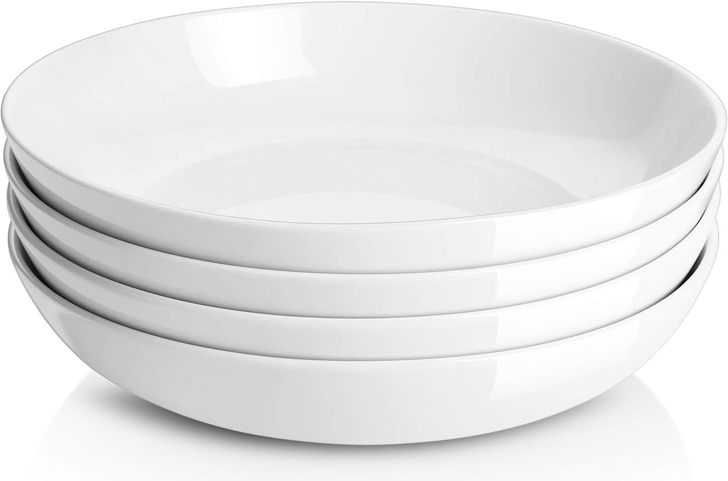 50 Oz Ceramic Serving Bowl Set of 4, Wide and Shallow Bowls Set, Microwave and Dishwasher Safe