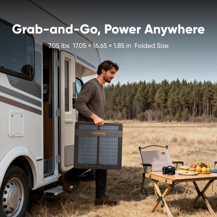 Jackery SolarSaga 100 Air ETFE Foldable Solar Panel, 100W Portable Solar Charger with High Efficiency Monocrystalline Cells, Ultra-Slim & Lightweight Design, IP67 Waterproof for Explorer Power Stations, Off-Grid Camping and Van Life