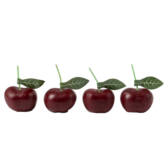 REJUUV 4Pcs Cherries Shaped Scented Candle with Sweet Fruit Aroma, Black Red