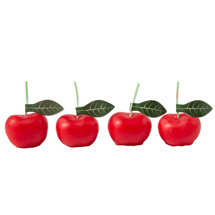 REJUUV 4Pcs Cherries Shaped Scented Candle with Sweet Fruit Aroma, Red