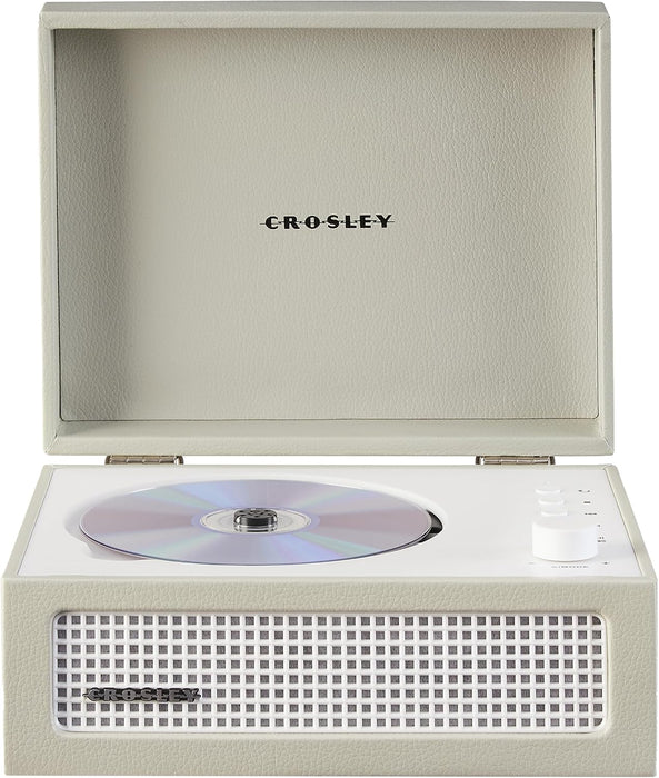 Crosley CR3517A-DU Voyager Cd Player, Dune | CD Player, Bluetooth In / Out, Built-in Full-Range Stereo Speakers, Portable Design with Magnetic Lid Closure