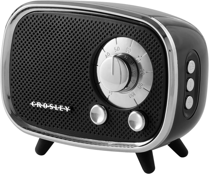 Crosley CR3039A-BK Rondo Retro Portable Rechargeable Bluetooth Speaker, Black