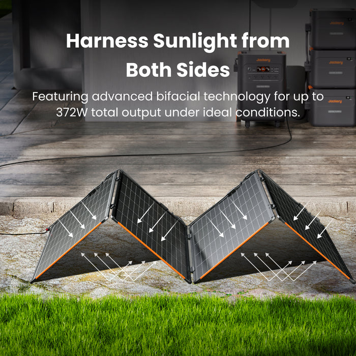 Jackery SolarSaga 340 X Portable Solar Panel, 340W High-Efficiency Solar Charger with IBC Technology, IP68 Waterproof & Dustproof Foldable Design, Rapid Charging for Explorer Power Stations, Off-Grid Living, RV, and Home Emergency Backup