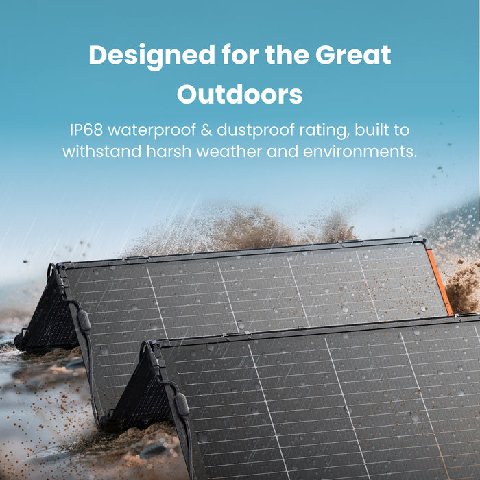 Jackery SolarSaga 340 X Portable Solar Panel, 340W High-Efficiency Solar Charger with IBC Technology, IP68 Waterproof & Dustproof Foldable Design, Rapid Charging for Explorer Power Stations, Off-Grid Living, RV, and Home Emergency Backup