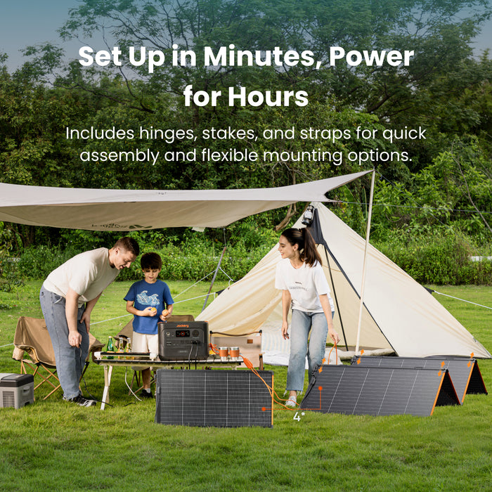 Jackery SolarSaga 340 X Portable Solar Panel, 340W High-Efficiency Solar Charger with IBC Technology, IP68 Waterproof & Dustproof Foldable Design, Rapid Charging for Explorer Power Stations, Off-Grid Living, RV, and Home Emergency Backup