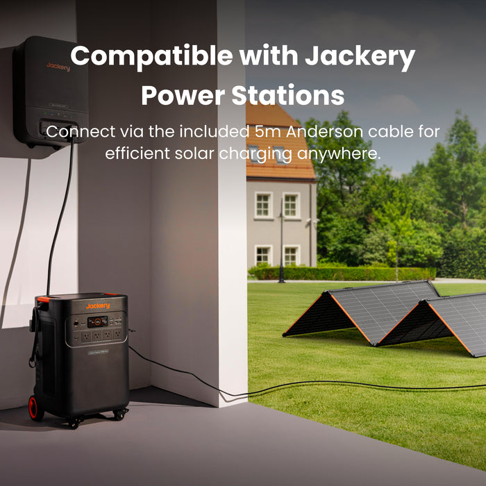 Jackery SolarSaga 340 X Portable Solar Panel, 340W High-Efficiency Solar Charger with IBC Technology, IP68 Waterproof & Dustproof Foldable Design, Rapid Charging for Explorer Power Stations, Off-Grid Living, RV, and Home Emergency Backup