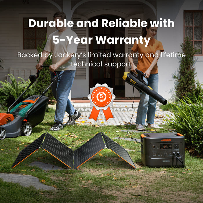 Jackery SolarSaga 340 X Portable Solar Panel, 340W High-Efficiency Solar Charger with IBC Technology, IP68 Waterproof & Dustproof Foldable Design, Rapid Charging for Explorer Power Stations, Off-Grid Living, RV, and Home Emergency Backup