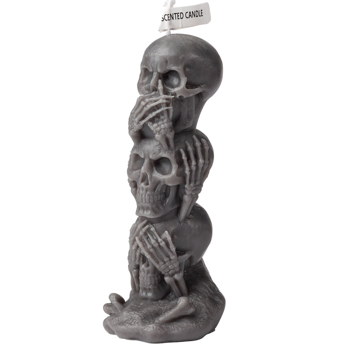 Rejuuv Triple Skull Candle, Gothic Aromatherapy Décor