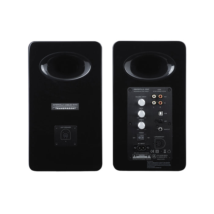 AirPulse A100 Hi-Res Audio Certified Active Speaker System - Pair Black