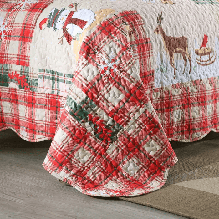 MarCielo Christmas Quilt Set Lightweight Bedspread Set b021