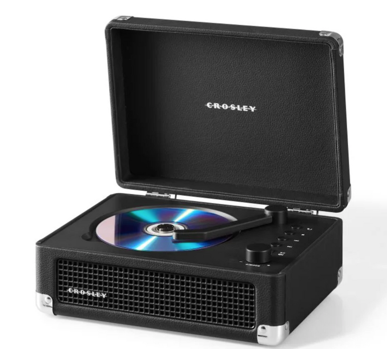 Crosley CR3505A-BK Cruiser Retro Portable CD Player with Stereo Bluetooth Speakers and FM Radio
