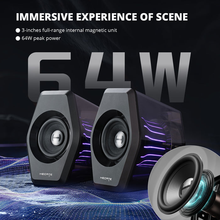 Edifier G2000PRO Desktop 2.0 Computer Gaming Speakers, Bluetooth USB 3.5mm AUX Inputs RGB Lights, 7.1 Surround Sound Multimedia Speaker for PC Laptop Woofer