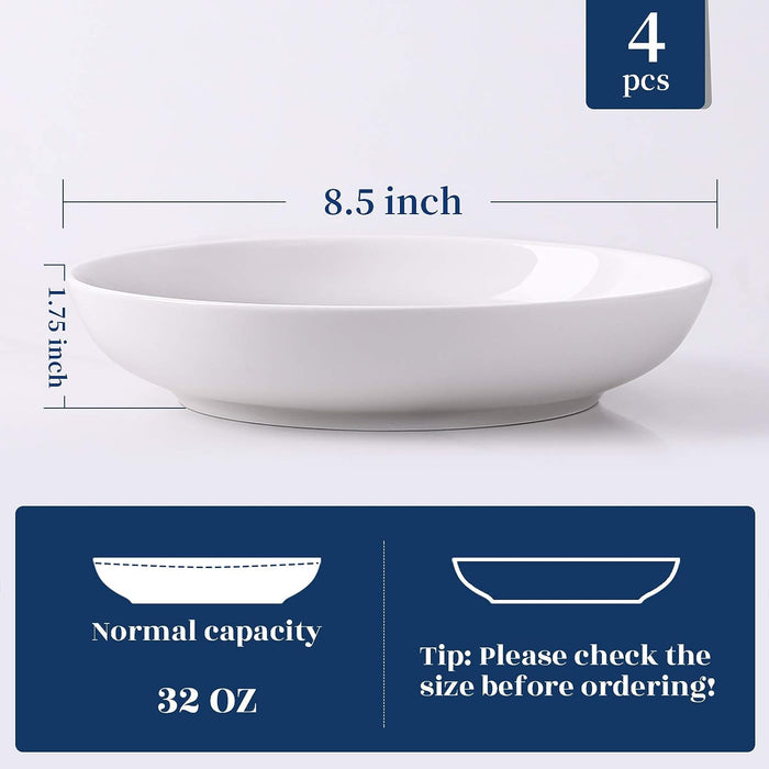 Y YHY 8.5-inch Pasta Bowls 32oz, Set of 4