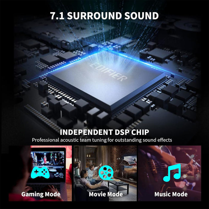 Edifier G2000PRO Desktop 2.0 Computer Gaming Speakers, Bluetooth USB 3.5mm AUX Inputs RGB Lights, 7.1 Surround Sound Multimedia Speaker for PC Laptop Woofer