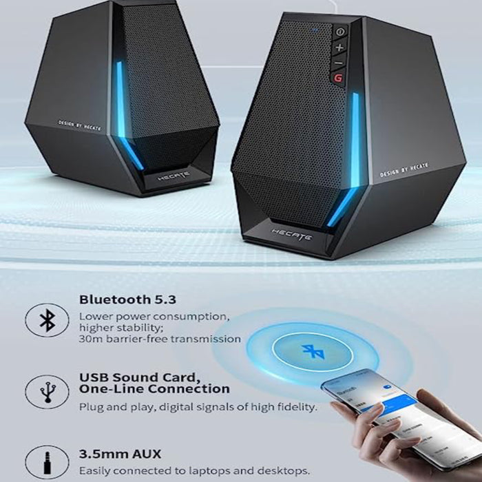 Edifier G1500 Computer Speakers, Hecate Gaming Speakers with RGB, Bluetooth 5.3, USB Input, 3.5mm AUX Input Supported