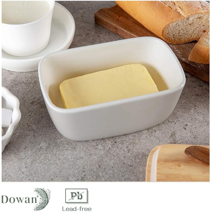 6.5" Ceramic Butter Dish with High-Quality Silicone Sealing for Countertop