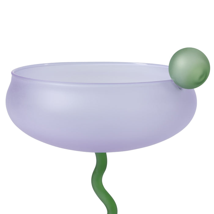 Ventray Home Frosted Dessert Glass Goblet - Purple