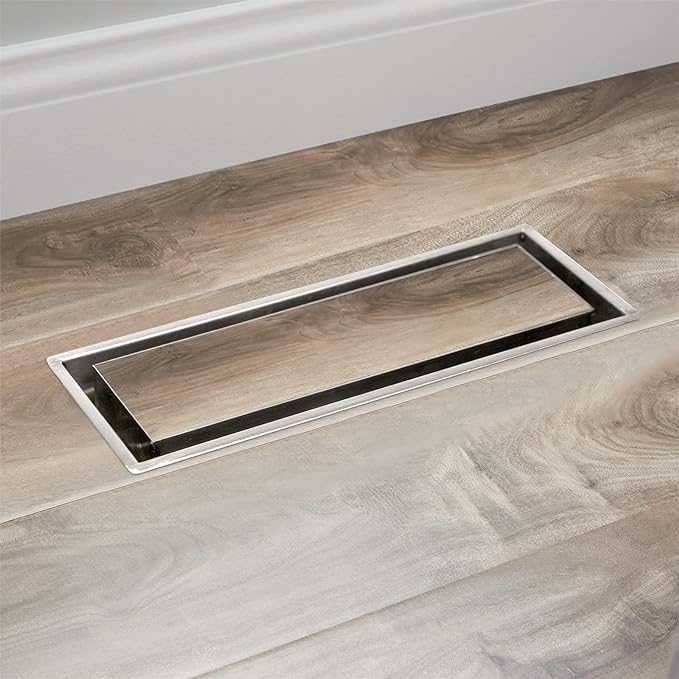 Zion 3" x 10" Flush Mount Floor Register Matte Modern Floor Vent for AC Heating Air Vent Cover