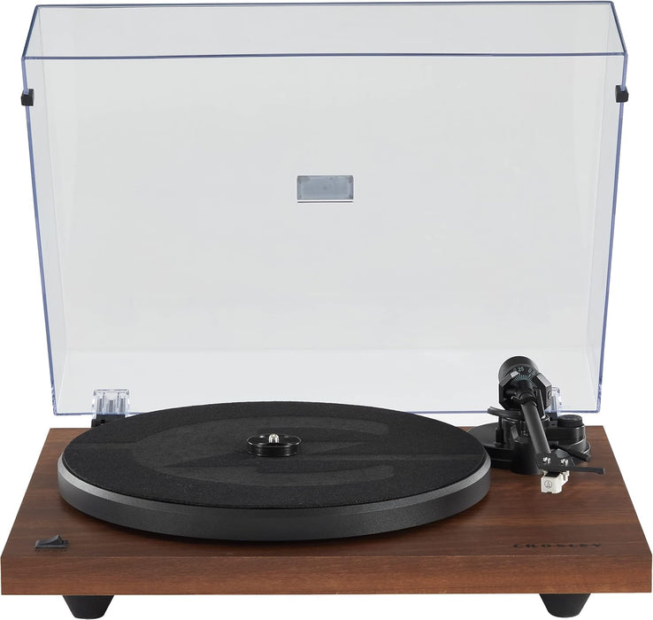 Crosley C6B-WA Record Player, Walnut | 2-Speed Turntable, ATN3600L Cartridge, Full-Size Steel Platter, Aluminum Tonearm, Adjustable Counterweight