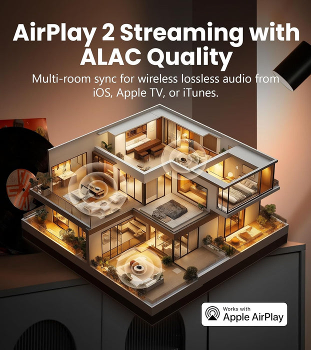 Edifier S300 Hi-Fi Tabletop Speaker, Hi-Res Audio LDAC for Wireless Multi-Room & Stereo Pairing, 80W Power Works with AirPlay 2 Bluetooth 5.4 USB-C AUX Inputs, Retro Design with Remote