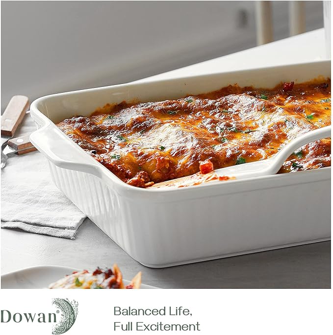 9''x13'' Ceramic Baking Dish, 4.2 Quarts Baking Pan with Handles, Oven Safe and Durable Bakeware