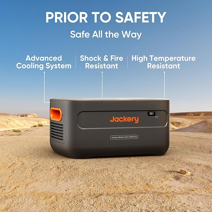 Jackery Expansion Battery Pack 2000 Plus, 2042Wh LiFePO4 Battery Pack for Portable Power Station Explorer 2000 Plus, Extra Expandable Battery for Outdoor RV Camping and Home Emergency