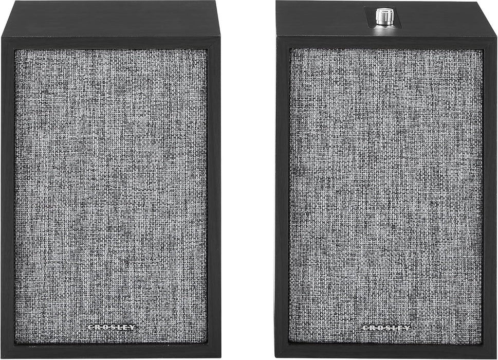 Crosley S200A-BK Stereo Powered Bluetooth Speakers, Black | Bluetooth In, 2.0 Powered Active Speakers, 100W Peak, Frequency Response 20Hz-20KHz, 4" Woofer, 1¡± Soft Dome Tweeter