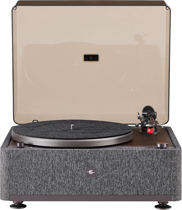 Crosley E200A-WADG Record Player, Walnut | 2-Speed Turntable, VibrationBlock Technology with Dual-Platform Suspension, Built-In 60-Watt Stereo Speakers