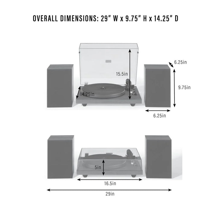 Crosley C62 Bluetooth Vinyl Record Player 120W Speakers