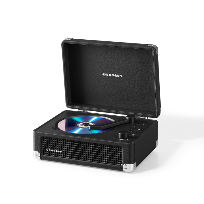 Crosley CR3505A-BK Cruiser Retro Portable CD Player with Stereo Bluetooth Speakers and FM Radio