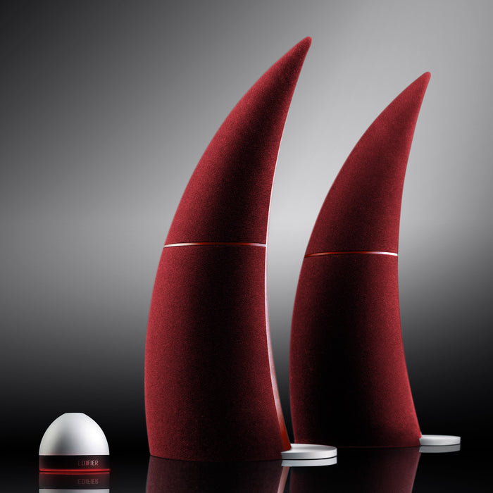 Edifier e30 Spinnaker 2.0 Bluetooth Speakers with Subwoofer Output - Burgundy