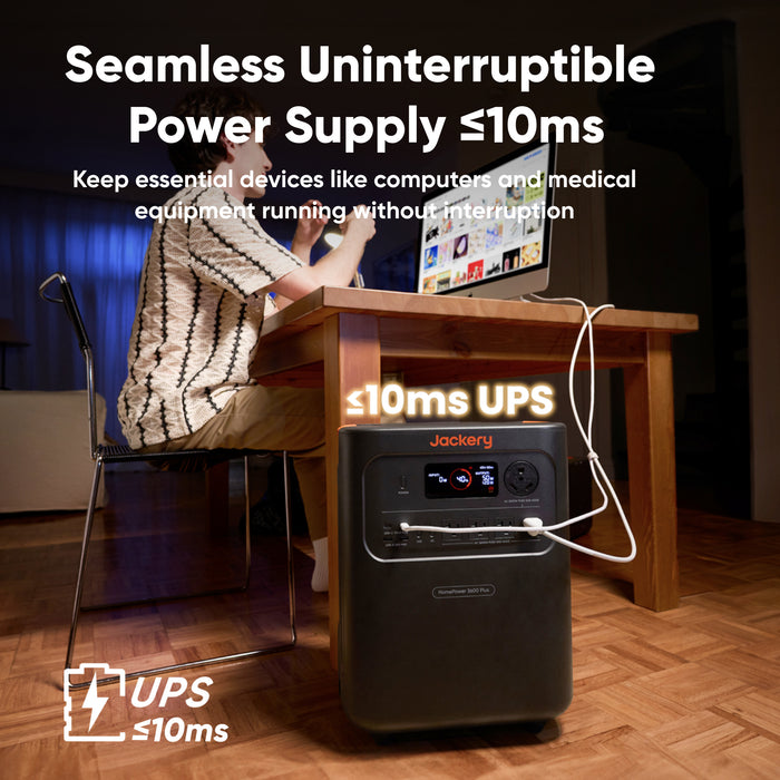 Jackery HomePower 3600 Plus Portable Power Station, 3600W AC Output, 3584Wh LFP Solar Generator, Expandable up to 21kWh, Essential Home Backup for Home Use, Emergencies, RV (Solar Panel Optional)