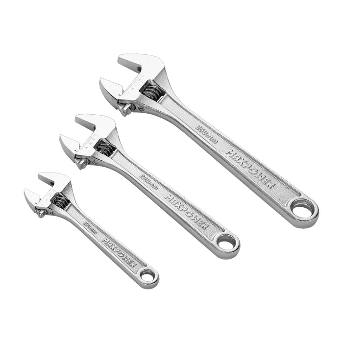 MAXPOWER Adjustable Wrench Spanner Set (6in, 8in, 10in), 3PCS