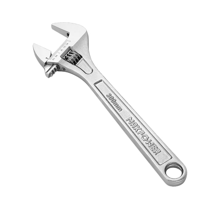 MAXPOWER Heavy Duty Adjustable Wrench, Metric and SAE, CR-V, 12 Inch