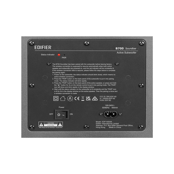 Edifier B700 Dolby Atmos® Speaker System - 5.1.2 Soundbar with Wireless Subwoofer