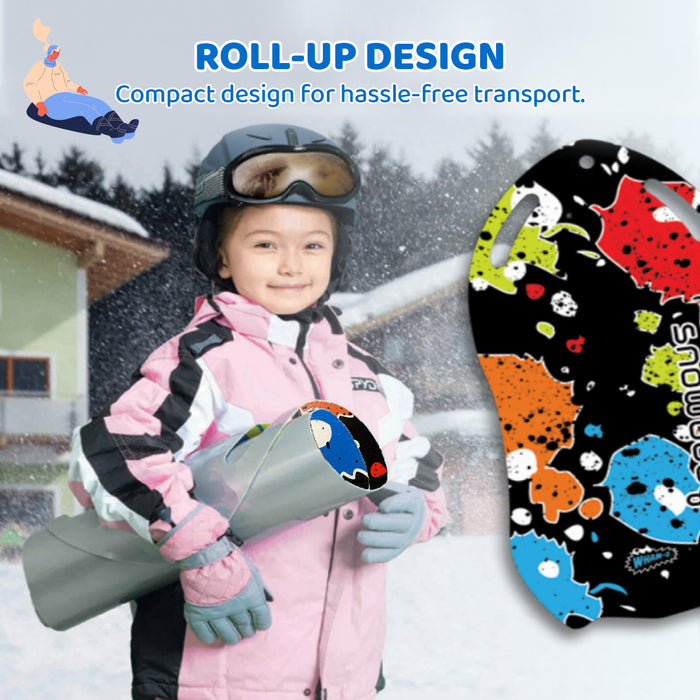 Wham-O Snowboogie Snow Sled - 37" Single Rider Roll Up Air Slick Winter Sled (Graffiti/Line pattern)