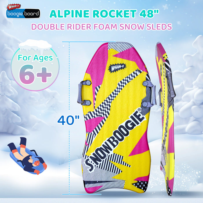 Wham-O Snowboogie Air Thunder 40" Single Rider Snow Sled (Yellow Pink)