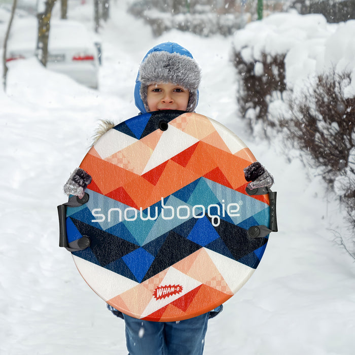 Wham-O Snowboogie Snow Sled - 26" Single Rider Winter Air Disc Sled (Orange/Red)