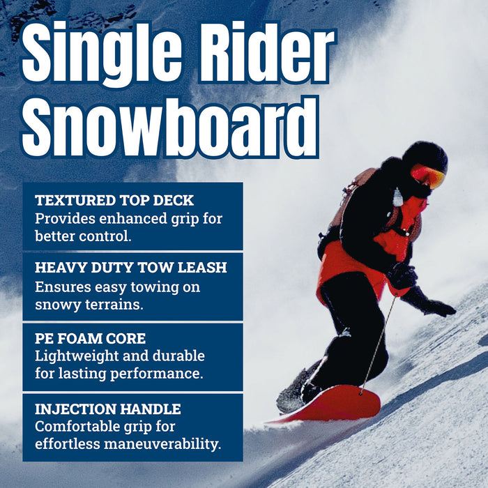 Wham-O Snow Boogie Snowboard 105 - Single Rider Snowboard (Red)