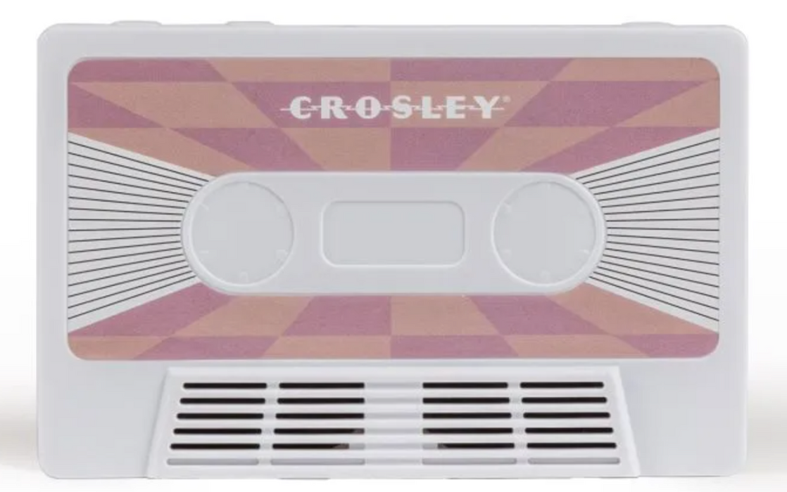Cassette Tape Portable Bluetooth Speaker In Pink Checkered White