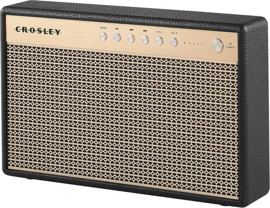 Crosley CR3112A-BK Montero Portable Bluetooth Speaker, Black | Bluetooth In, Internal 30-Watt Stereo Speaker, Built-in Lithium Battery, Up to 8 Hours of Play, Micro-USB Charger, Aux Input