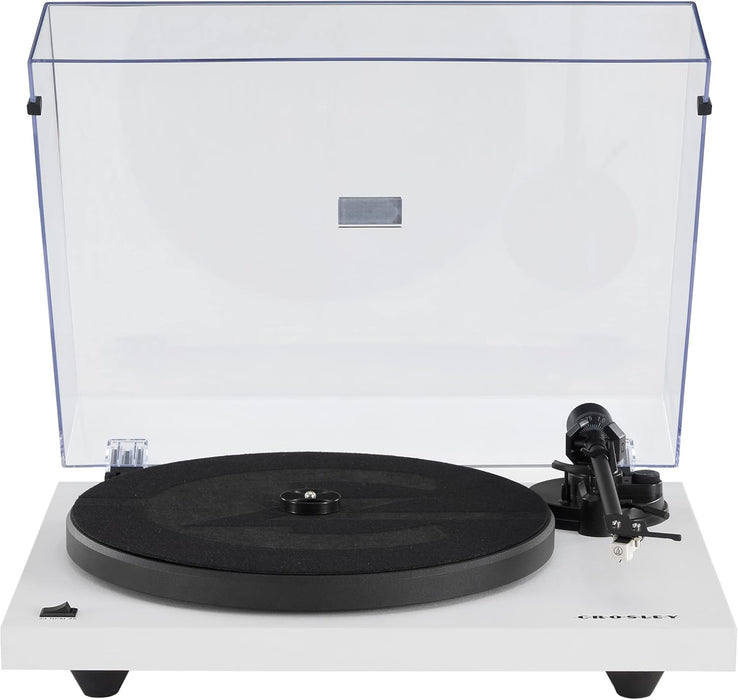 Crosley C6B-WH Record Player, White | 2-Speed Turntable, ATN3600L Cartridge, Full-Size Steel Platter, Aluminum Tonearm, Adjustable Counterweight