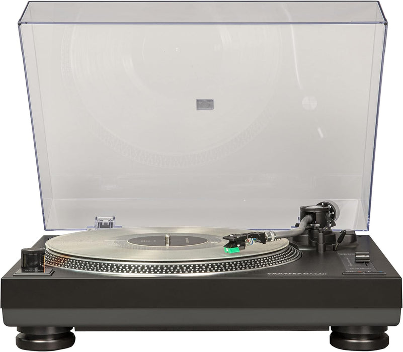 Crosley C100BT-BK Record Player, Black | 2-Speed Turntable, ATN95E Cartridge, Standard 1/2", Removable Headshell, Aluminum Platter With Strobe
