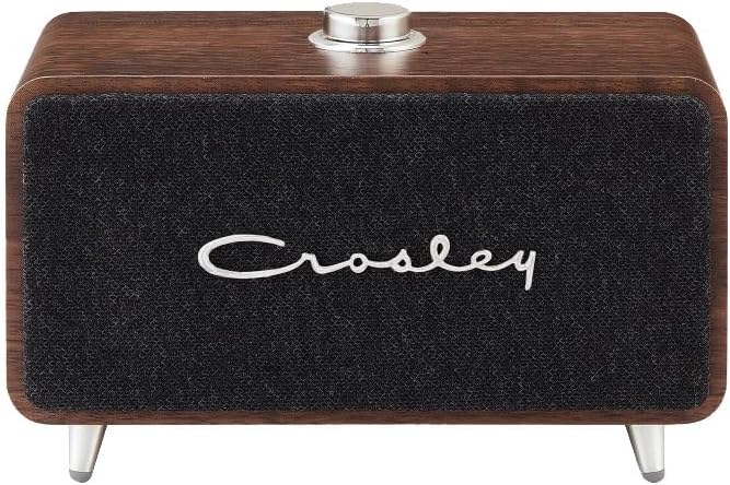 Crosley CR3049A-WA Stanza Portable Bluetooth Speaker, Walnut | Bluetooth In, Rechargeable Lithium-Ion Battery, Pair Twin Speakers for Stereo Sound (Second Speaker Sold Separately)
