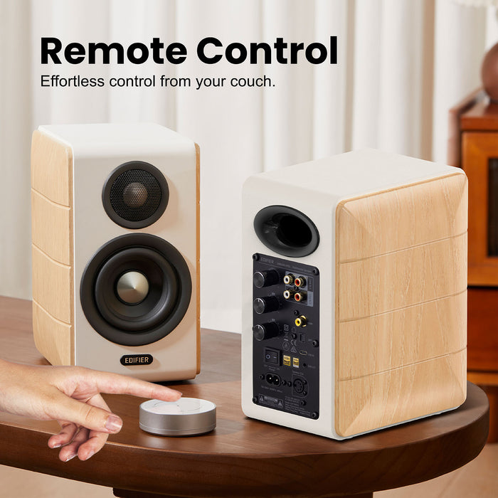 Edifier Active Bookshelf Speakers, 2.0 Computer Hi-Fi Speaker System, 88W RMS Hi-Res Audio with LDAC Bluetooth USB-C Optical Coaxial RCA Input Subwoofer Output for Record Player TV, Pair