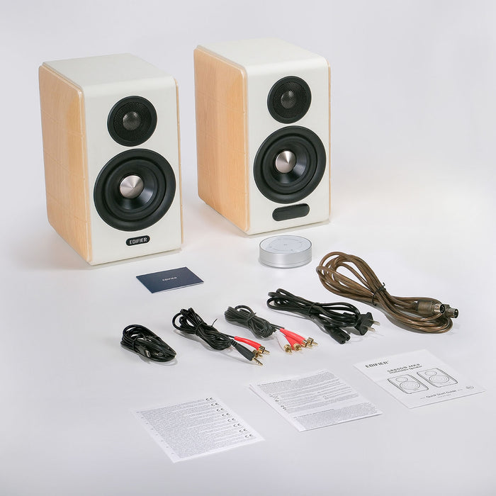 Edifier Active Bookshelf Speakers, 2.0 Computer Hi-Fi Speaker System, 88W RMS Hi-Res Audio with LDAC Bluetooth USB-C Optical Coaxial RCA Input Subwoofer Output for Record Player TV, Pair