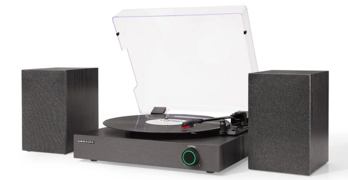 Zane Record Player With Speakers In Black