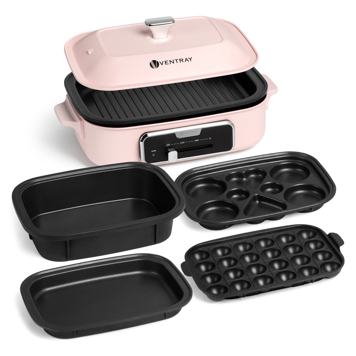 VENTRAY ELG-100/ELG-102 Electric Grill Set with 5 Removable Nonstick Plates